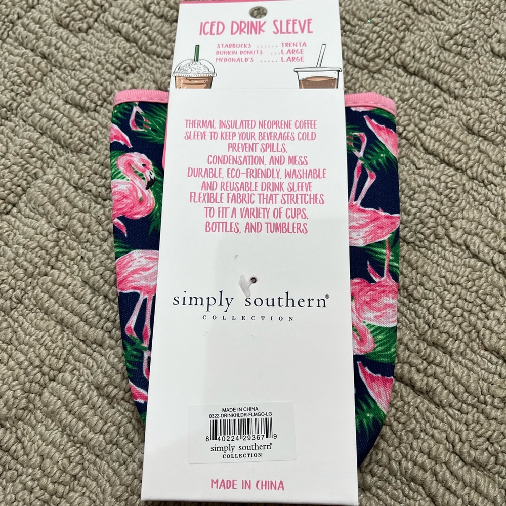 Simply Southern Iced Drink Sleeve Large Flamingo - Picture 3 of 3